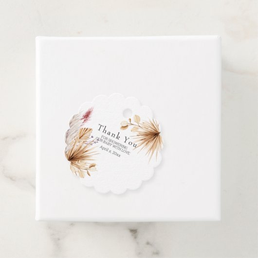 Babydusche Rustikal getrocknete Pampas Geschenkanhänger (Beispiel)