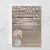 Babydusche Rustikale Babys Breath Girl String Ligh Einladung (Rückseite)