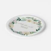 Babydusche Rustikale Kleider Alabaster Elfenbeinkü Pappteller (Schrägansicht)