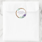 Babydusche Rustikale Kleider Wasserfarben Runder Aufkleber (Tasche)