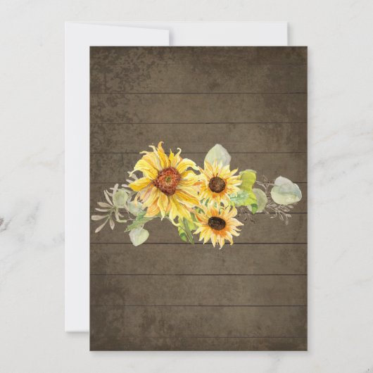 Babydusche Rustikale Sonnenblume Zebra Pumpkin Einladung (Rückseite)