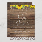 Babydusche Rustikales Bauernhaus Sonnenblume Einladung (Vorne/Hinten)