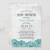 Babydusche Rustikales sukkulentes Blumenholz Einladung (Vorne/Hinten)