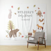 Babydusche Rustikales Waldland Niedliche Tiere Wandteppich (Beispiel (Horizontal))