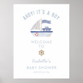 Babydusche Sailboat Begrüßungszeichen Poster (Vorne)