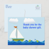 Babydusche Sailboat Vielen Dank Postcard Postkarte (Vorne/Hinten)