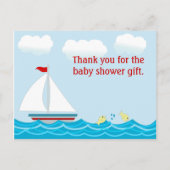 Babydusche Sailboat Vielen Dank Postcard Postkarte (Vorderseite)