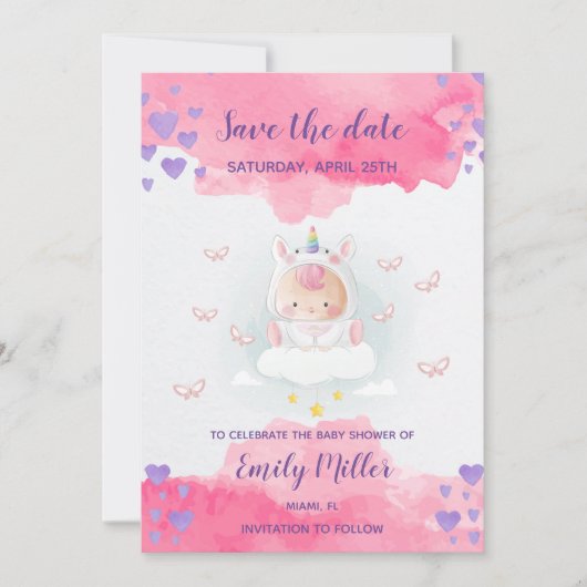 Babydusche Save the Date (Vorderseite)