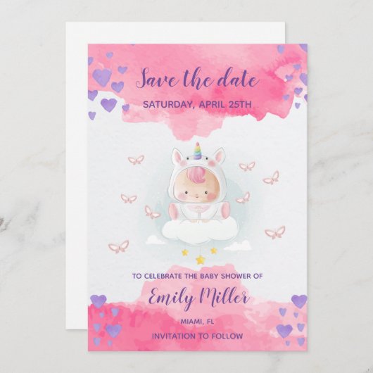 Babydusche Save the Date (Vorne/Hinten)