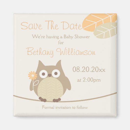 Babydusche Save the Date neutrales Geschlecht Magnet (Vorne)