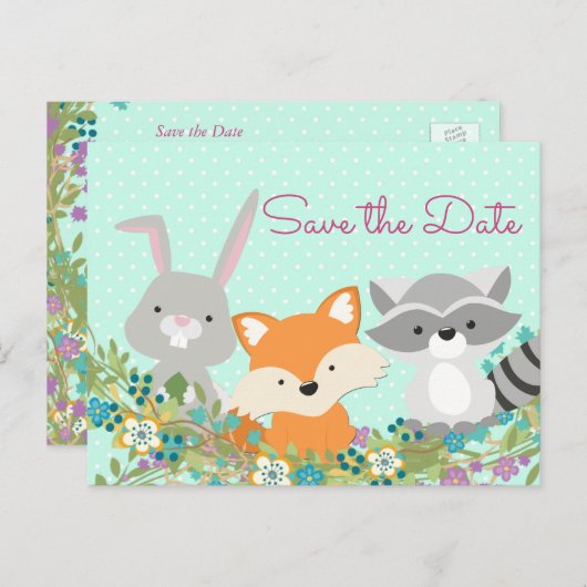Babydusche Save the Date Postkarte (Vorne/Hinten)