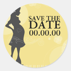 Babydusche Save the Date Runder Aufkleber