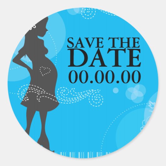 Babydusche Save the Date Runder Aufkleber (Vorderseite)
