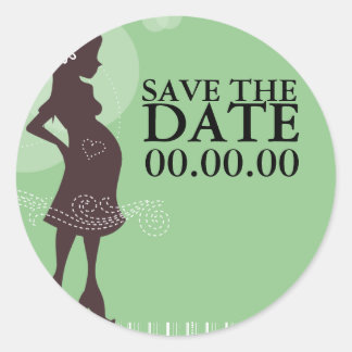 Babydusche Save the Date Runder Aufkleber