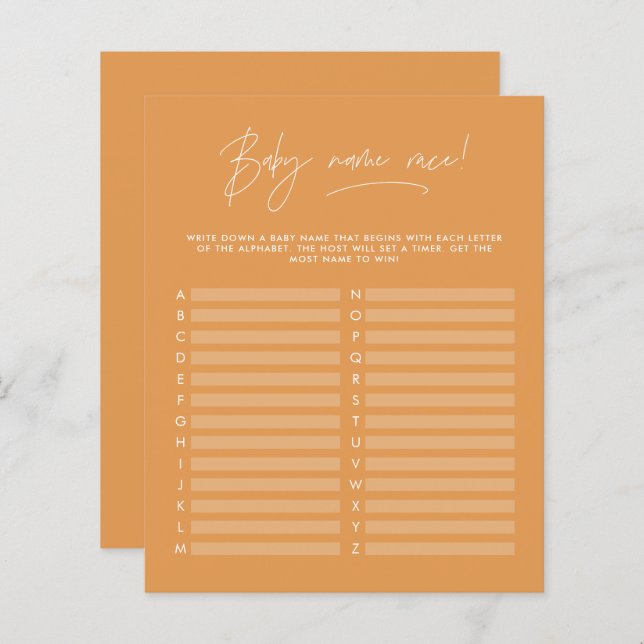 Babydusche schätzen den Namen modernen Senf gelb (Vorne/Hinten)