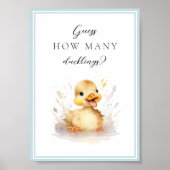 Babydusche schätzt, wie viele Duckling-Zeichen Poster (Vorne)