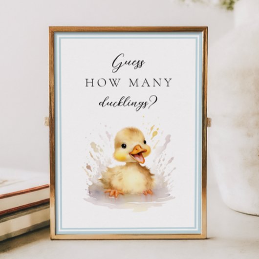 Babydusche schätzt, wie viele Duckling-Zeichen Poster