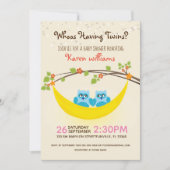 Babydusche - Schau mal, wer hat zwei Jungs? Einladung (Vorderseite)