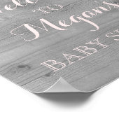 Babydusche Schild Pink Aquarell Blume Holz (Ecke)