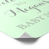 Babydusche Schild Pink Aquarell Blume Minze (Ecke)