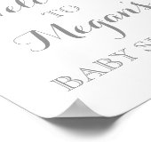 Babydusche Schild Pink Aquarellfarben Blume (Ecke)