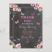 Babydusche Schmetterling Danke Karte (Vorne/Hinten)