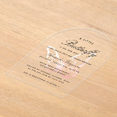 Babydusche Schmetterling Rosa Mädchenbogen Acryleinladungen (Ablage )