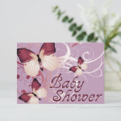 Babydusche:Schmetterlinge Einladung (Stehend Vorderseite)