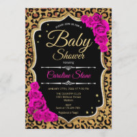Babydusche - Schwarz-Rosa-Gold-Leopard-Printwerbun