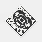 Babydusche - Schwarz und Weiß - Schnuller Serviette (Ecke)