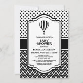 Babydusche Schwarz-Weiß-Heißluftballon Einladung (Vorderseite)