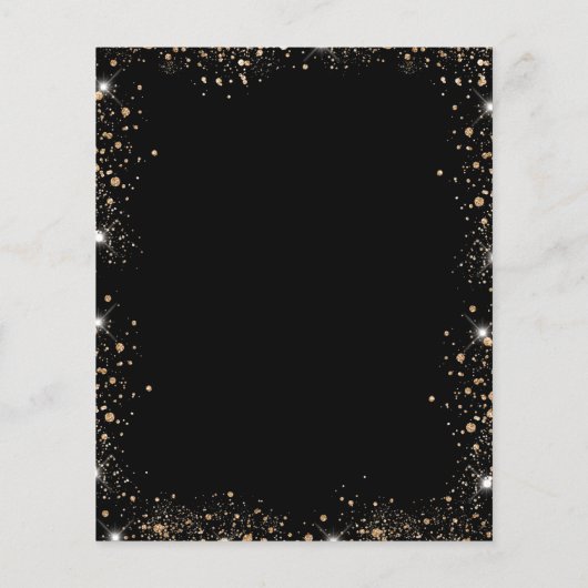 Babydusche schwarzer Glitzer Ballons Budget Flyer (Hinten)