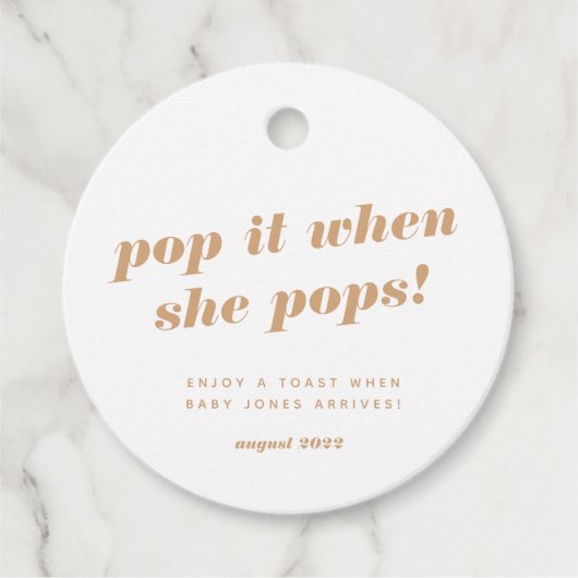 Babydusche/Sektflasche Geschenkanhänger (Vorderseite)