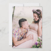 Babydusche silber Glitzer Rosa Mädchen Foto Einladung (Rückseite)