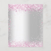 Babydusche silber pink Mädchen Einladung Flyer (Hinten)