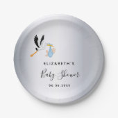 Babydusche Silberjunge Pappteller (Vorderseite)