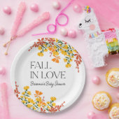 Babydusche sinkt in der Liebe Herbstblüte Pappteller (Party)