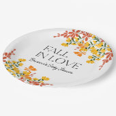 Babydusche sinkt in der Liebe Herbstblüte Pappteller (Schrägansicht)