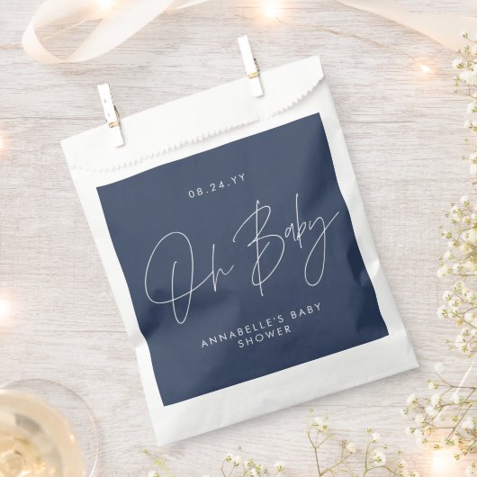 Babydusche Skript für moderne Marine blau Geschenktütchen (Ausgeschnitten)