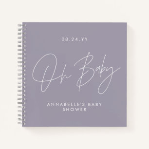 Babydusche-Skript moderne lilac lila Gast Notizblock