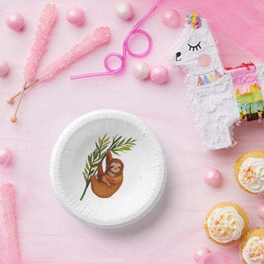 Babydusche Sloth Themenabend Teller (Party)