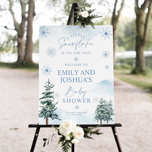 Babydusche Snowflake Begrüßungszeichen Poster