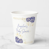 Babydusche Snowman Lila Papierbecher (Vorderseite)