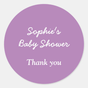 Babydusche Soft Lila Dankeschön Sticker