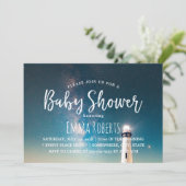 Babydusche Sommernachtshaus Einladung (Stehend Vorderseite)