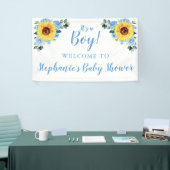 Babydusche Sonnenblume Dusty Blue Floral Es ist ei Banner (Messeveranstaltung)