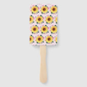 Babydusche Sonnenblume Rosa Blütenblume Personalis Fächer (Rückseite)