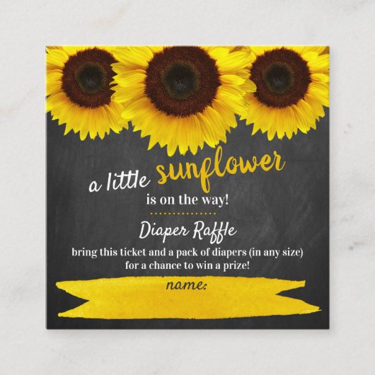 Babydusche Sonnenblume Windelwanne Umschließkarte Begleitkarte (Vorderseite)