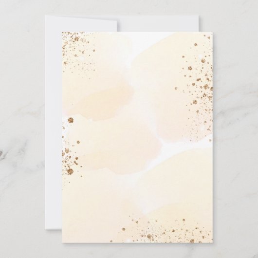 Babydusche Sonnenblumen Eukalyptusgold Glitzer Einladung (Rückseite)