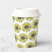 Babydusche Sonnenblumen Grüne Muster Pappbecher (Rückseite)